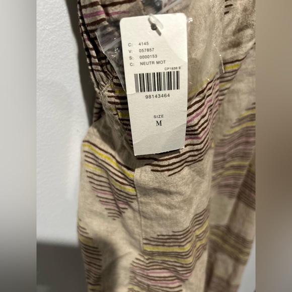 Anthropologie x Celandine Linen Halter V-Neck Button-Front Maxi Dress Beige Sz.M - Picture 4 of 6